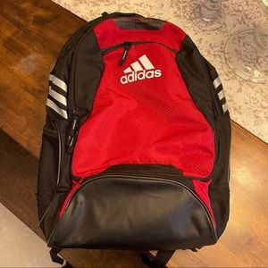 ADIDAS|Red and black backpack with neon yellow inside